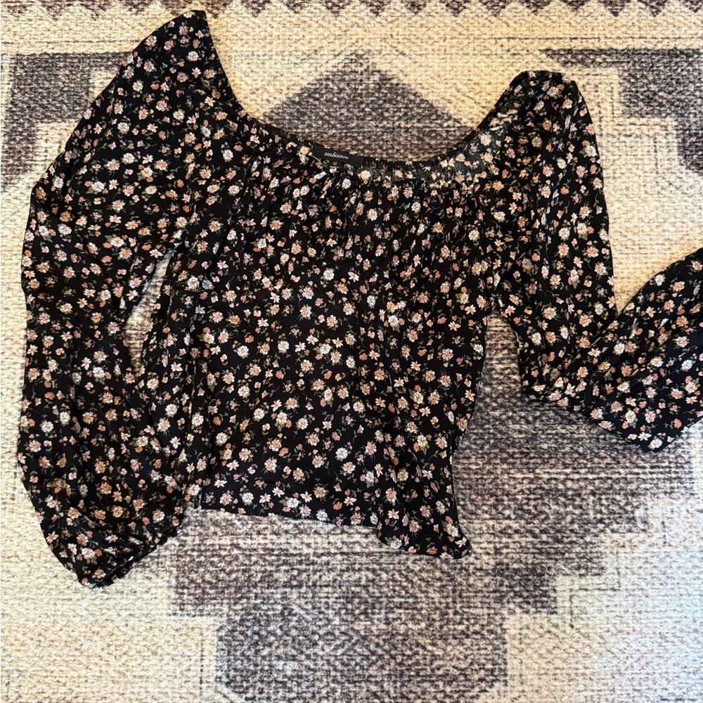 Ambiance Black Floral Blouse